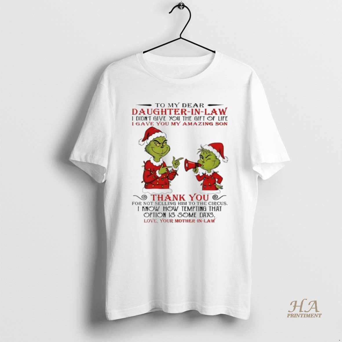 Official Grinch Christmas To My Dear Daughterinlaw Idiontgive You The Giftoflife Igave You My Amazing Shirt Hoodie Sweatshirt