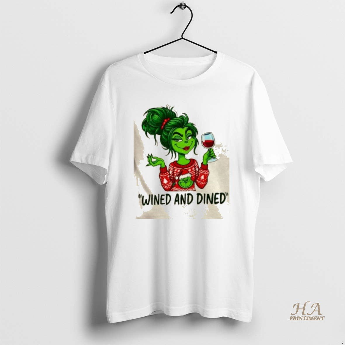 Official Grinch Girl Wined And Dined Shirt Hoodie Sweatshirt | PurePodTees.com