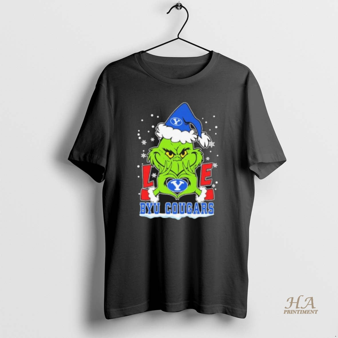 Official Grinch Hand Love Byu Cougar Christmas Shirt Hoodie Sweatshirt | PurePodTees.com