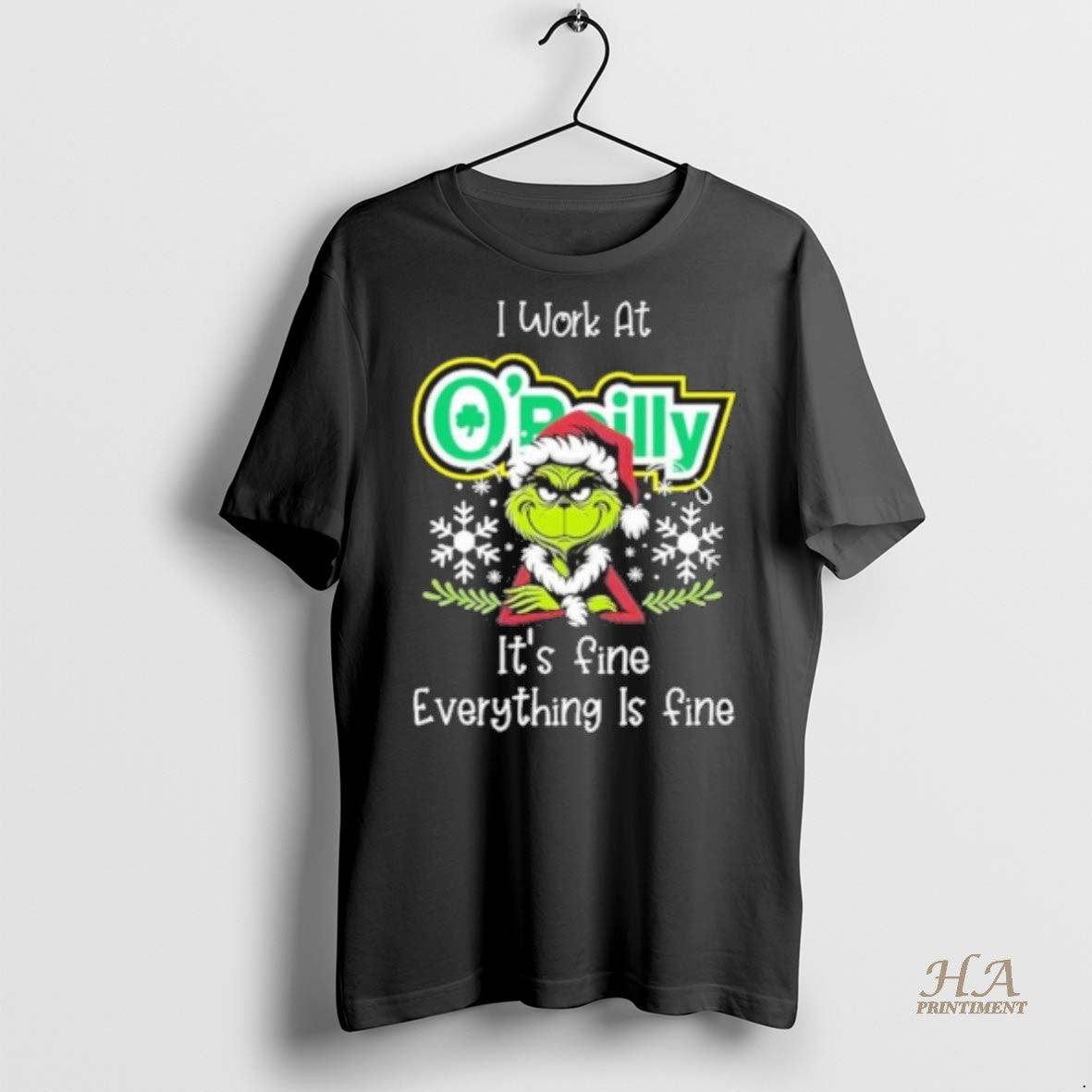 Official Grinch I Work At Oreilly Auto Parts Its Fine Everything Is Fine Christmas Shirt Hoodie Sweatshirt | PurePodTees.com