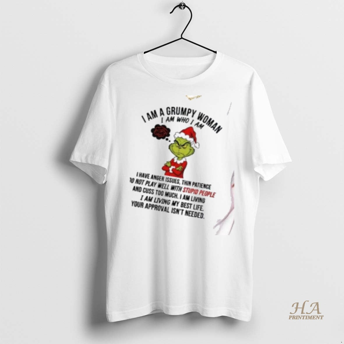 Official Grinch I Am A Grumpy Woman I Am Who I Am Thin Patience Christmas Shirt Hoodie Sweatshirt | PurePodTees.com