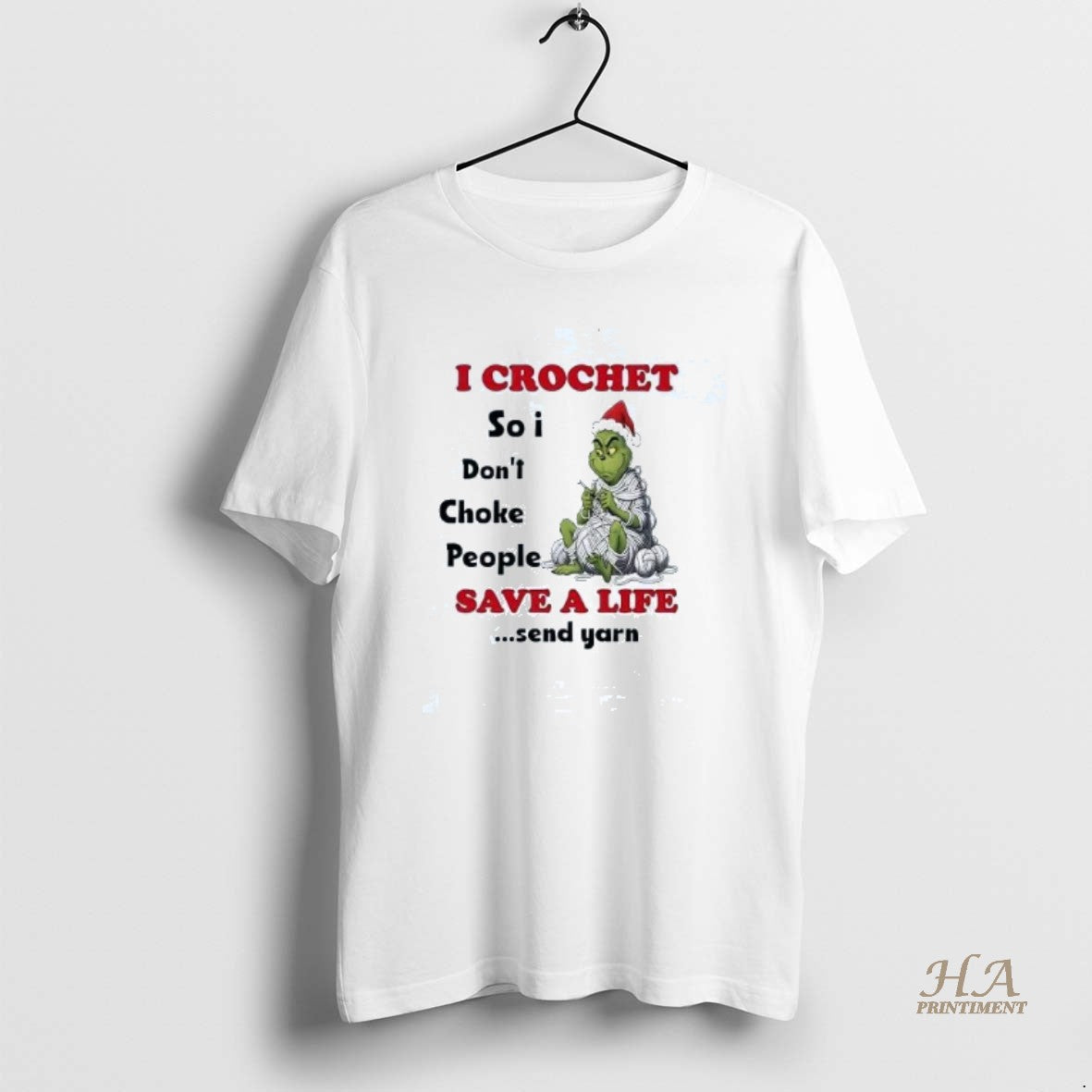 Official Grinch I Crochet So I Dont Choke People Save A Life Christmas Shirt Hoodie Sweatshirt | PurePodTees.com