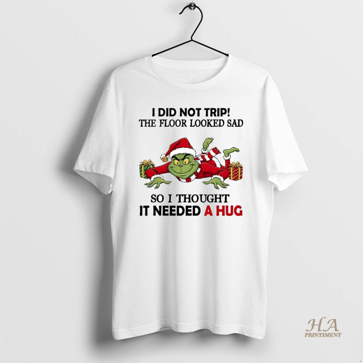 Official Grinch I Did Not Trip The Floor Looked Sad Christmas Shirt Hoodie Sweatshirt | PurePodTees.com