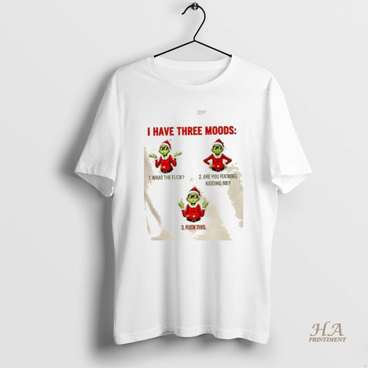 Official Grinch I Have Three Moods Christmas Shirt Hoodie Sweatshirt | PurePodTees.com