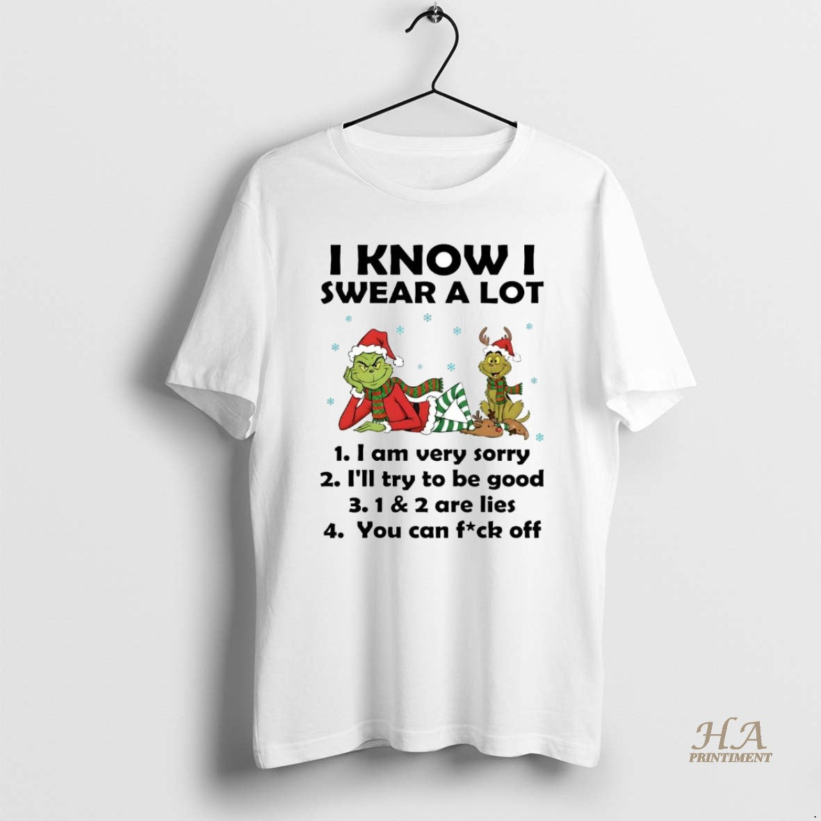 Official Grinch I Know I Swear A Lot You Can Fuck Off Christmas Shirt Hoodie Sweatshirt | PurePodTees.com