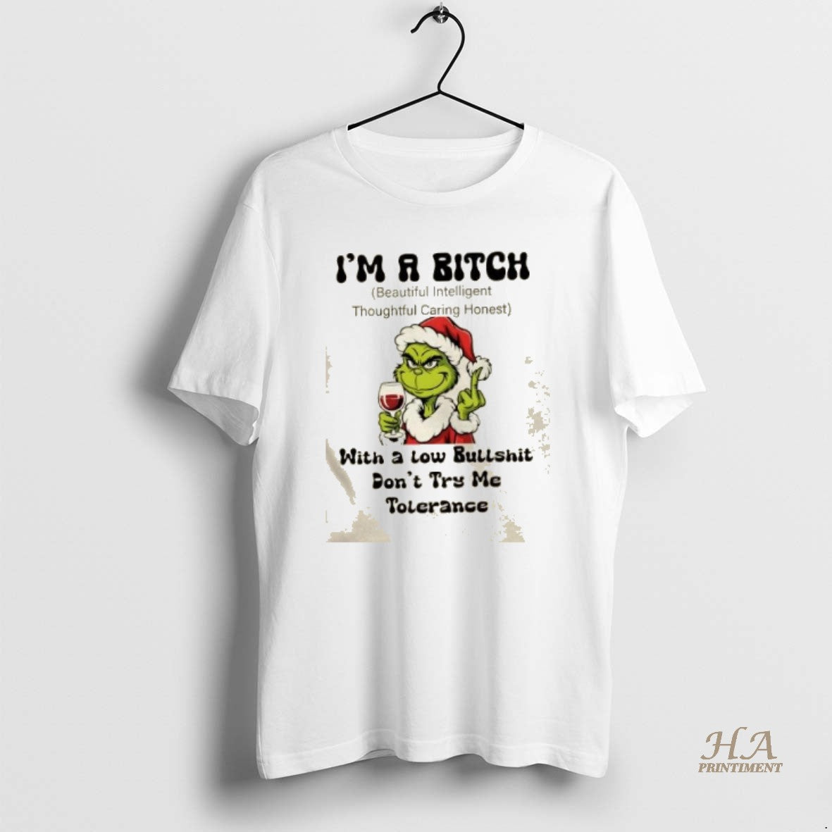 Official Grinch Im A Bitch With A Low Bullshit Dont Try Me Tolerance Christmas Shirt Hoodie Sweatshirt | PurePodTees.com