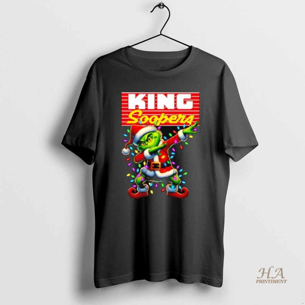 Official Grinch Lights Dabbing Christmas X King Soopers Shi Shirt Hoodie Sweatshirt | PurePodTees.com