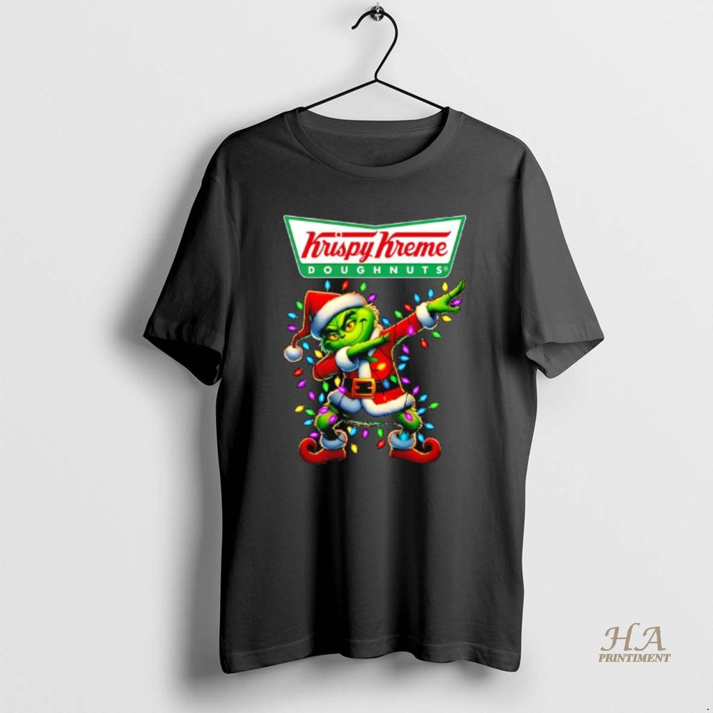 Official Grinch Lights Dabbing Christmas X Krispy Kreme Doughnuts Shirt Hoodie Sweatshirt | PurePodTees.com