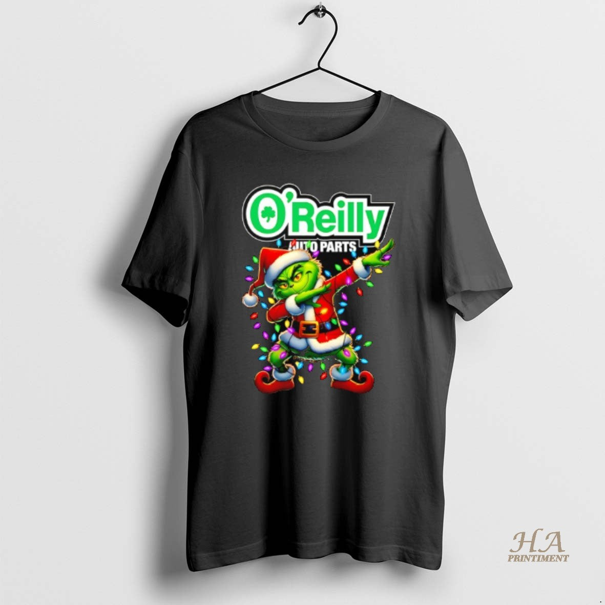 Official Grinch Lights Dabbing Christmas X Oreilly Auto Parts Shirt Hoodie Sweatshirt | PurePodTees.com