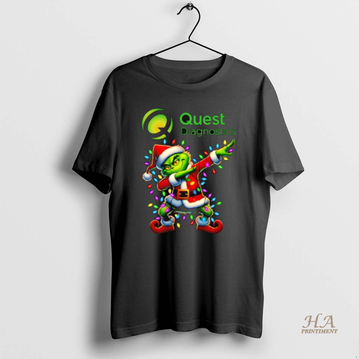 Official Grinch Lights Dabbing Christmas X Quest Diagnostics Shirt Hoodie Sweatshirt | PurePodTees.com