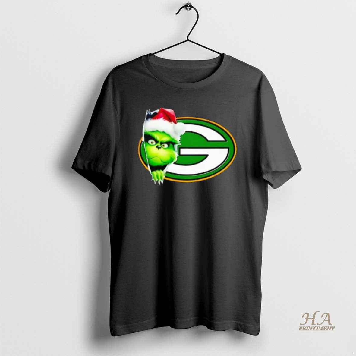 Official Grinch Peeking Through Green Bay Packers Christmas Holiday Shirt Hoodie Sweatshirt | PurePodTees.com