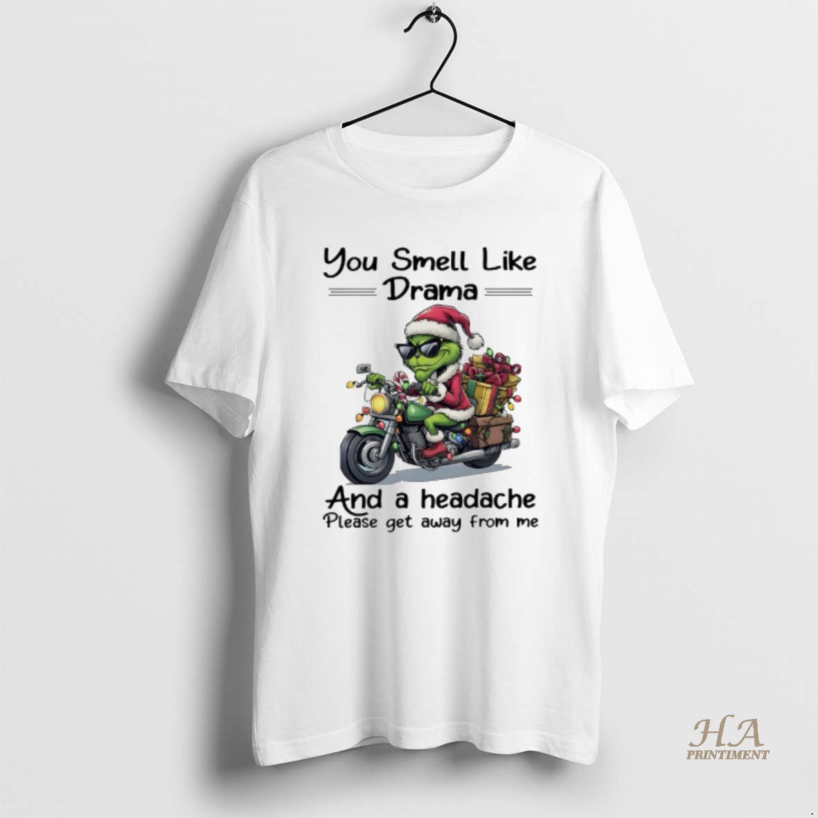 Official Grinch Santa Christmas You Smell Like Drama And A Headache Please Get Away From Shirt Hoodie Sweatshirt