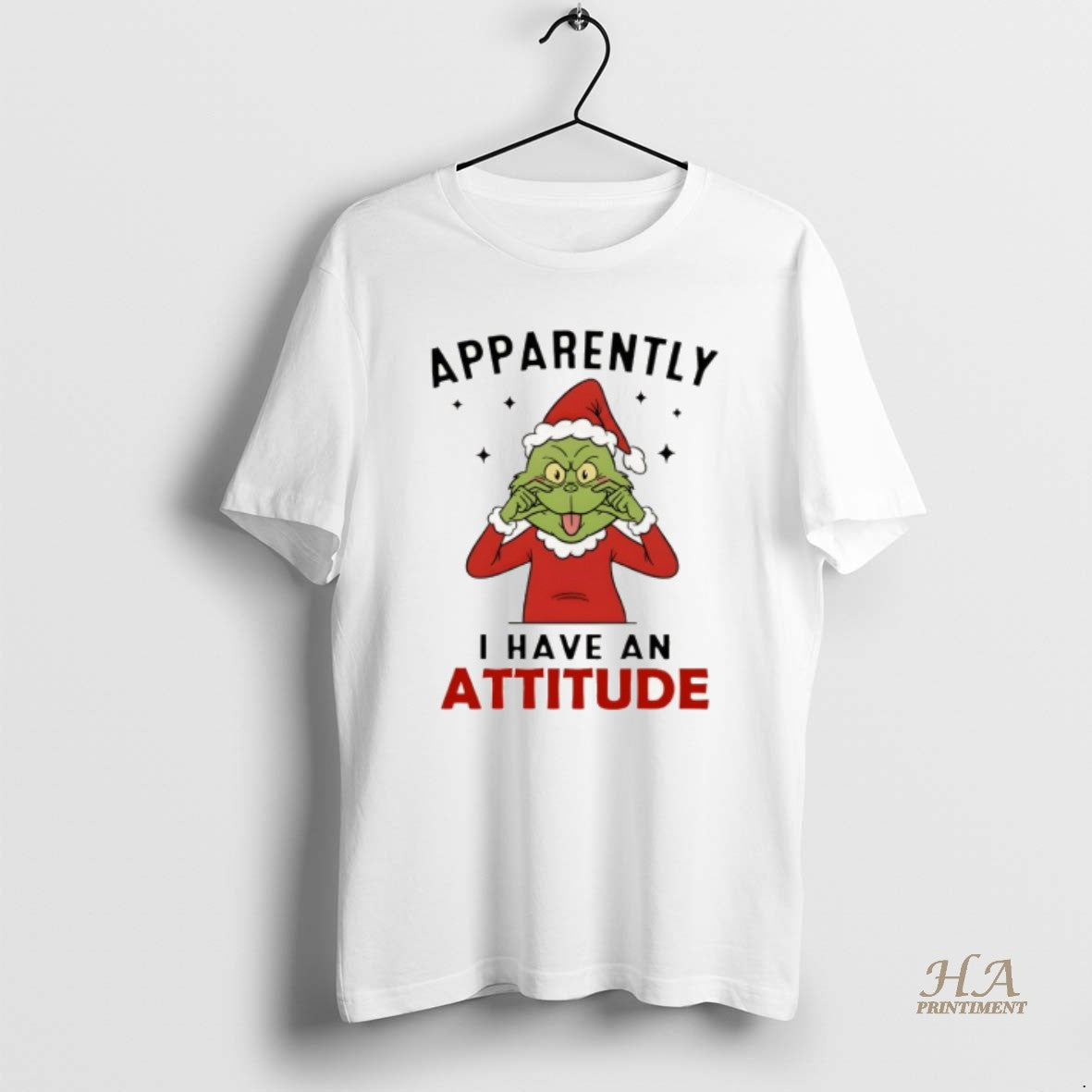 Official Grinch Santa Claus Apparently I Have An Attitude Merry Christmas Shirt Hoodie Sweatshirt | PurePodTees.com