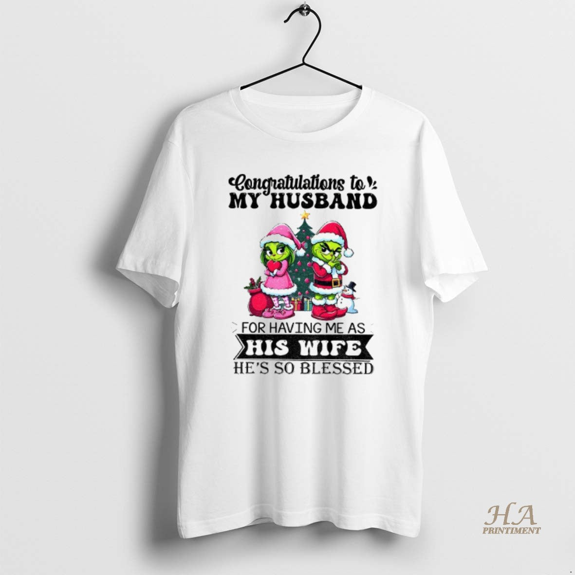 Official Grinch Santa Congratulations To My Husband For Having Me As His Wife Hes So Shirt Hoodie Sweatshirt