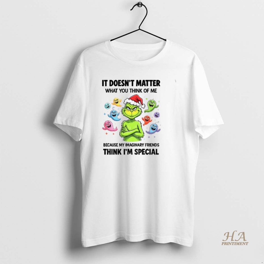 Official Grinch Santa Hat Ghost It Doesnt Matter What You Think Of Me Because My Shirt Hoodie Sweatshirt | PurePodTees.com