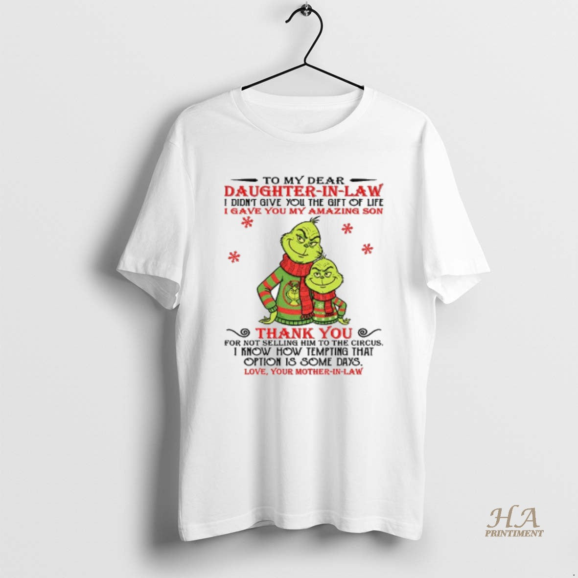 Official Grinch Santa To My Dear Daughter In Law I Didnt Give You The Gift Shirt Hoodie Sweatshirt | PurePodTees.com