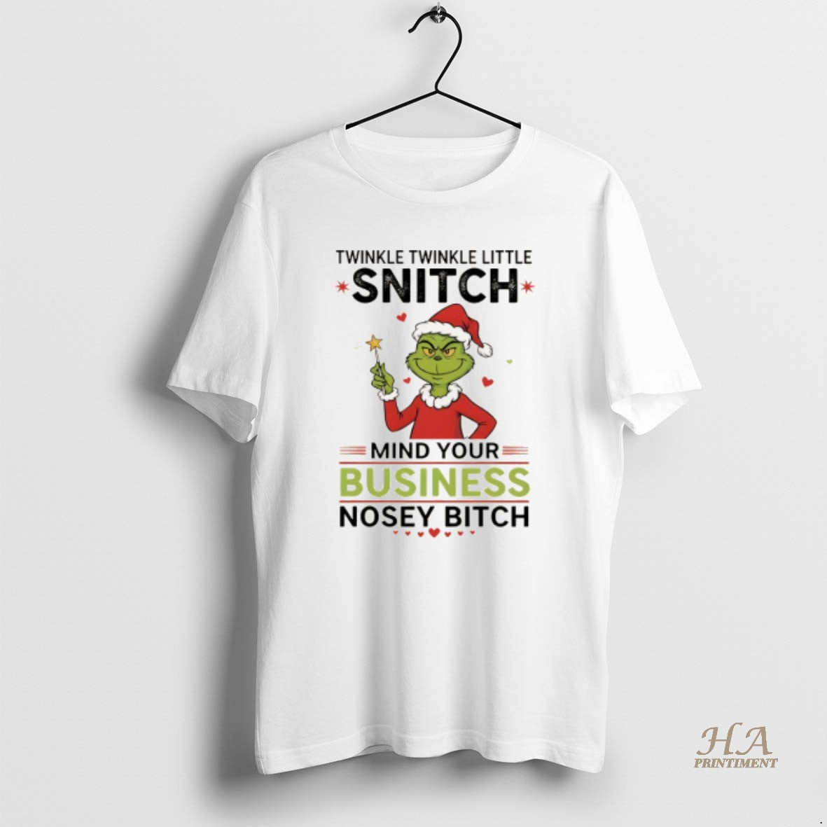 Official Grinch Santa Twinkle Twinkle Little Snitch Mind Your Business Nosey Bitch Merry Christmas Shirt Hoodie Sweatshirt