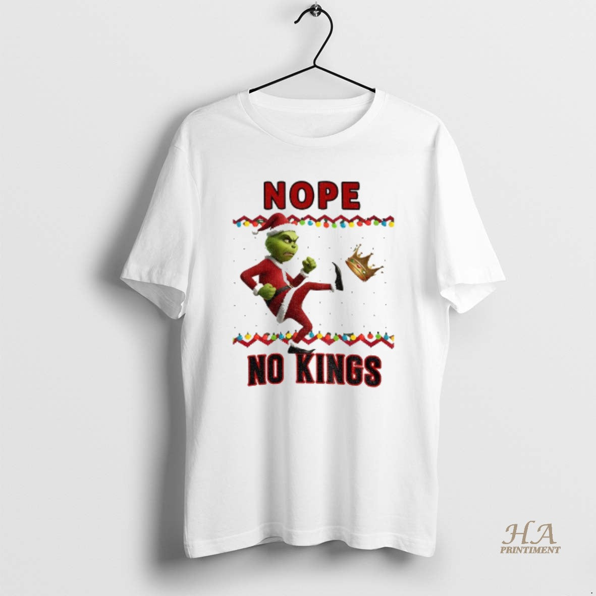 Official Grinch Ugly Xmas Nope No Kings Anti Maga Christmas 2025 Shirt Hoodie Sweatshirt | PurePodTees.com