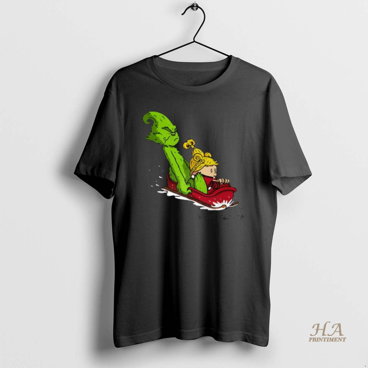 Official Grinch And Cindy Lou Who On A Sleigh Christmas Shirt Hoodie Sweatshirt | PurePodTees.com