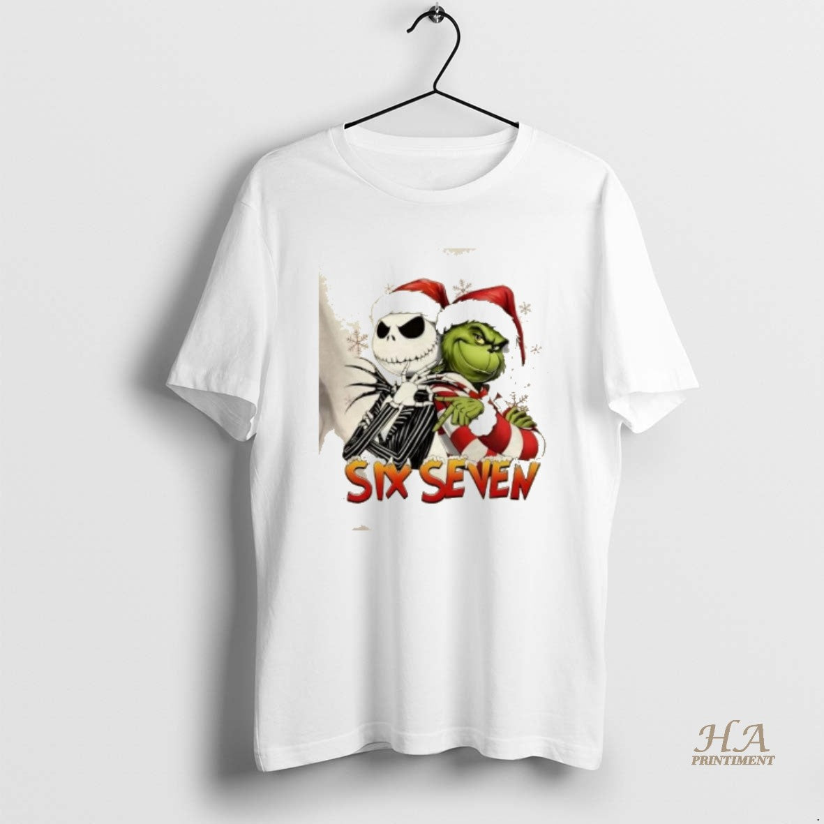 Official Grinch And Jack Skellington Six Seven Christmas Shirt Hoodie Sweatshirt | PurePodTees.com