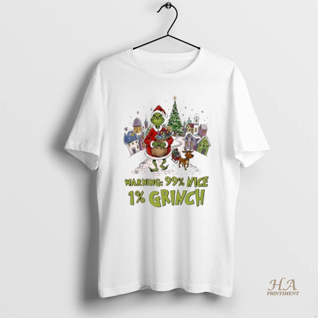 Official Grinch And Max Dog Warning 99 Percent Nice 1 Percent Grinch Shirt Hoodie Sweatshirt | PurePodTees.com