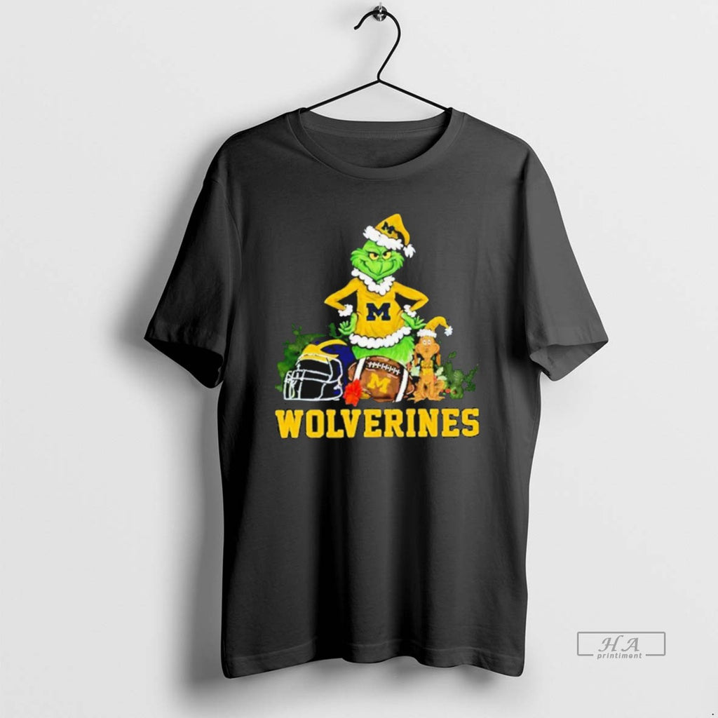 Official Grinch And Dog Michigan Wolverines Football