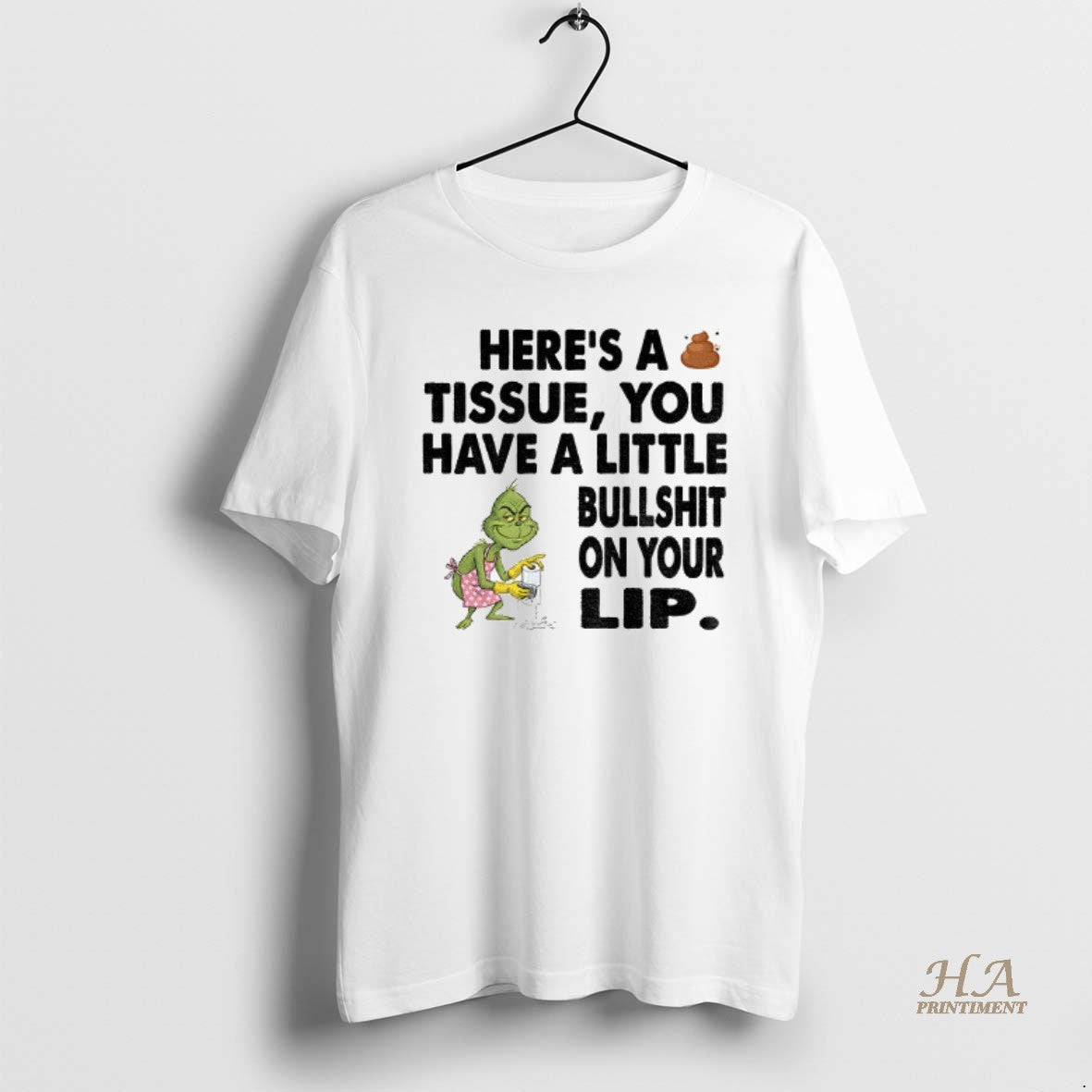 Official Grinch Clean Heres A Tissue You Have A Little Bullshit On Your Lip Christmas Shirt Hoodie Sweatshirt
