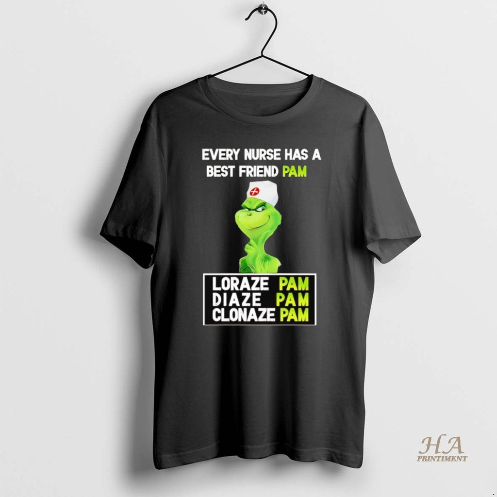 Official Grinch Every Nurse Has A Best Friend Pam Christmas Shirt Hoodie Sweatshirt | PurePodTees.com