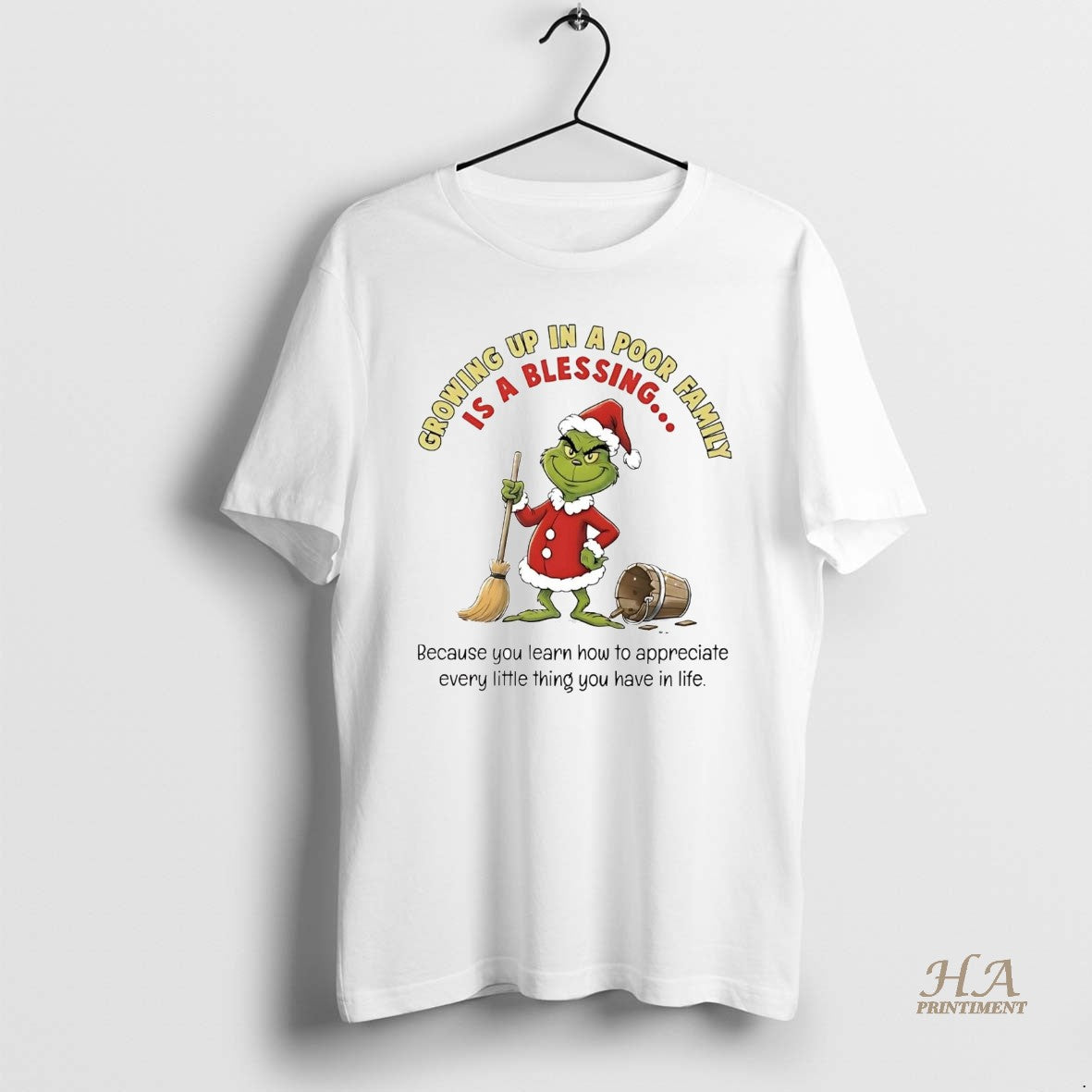 Official Grinch Growing Up In A Poor Family Is A Blessing Christmas Shirt Hoodie Sweatshirt | PurePodTees.com