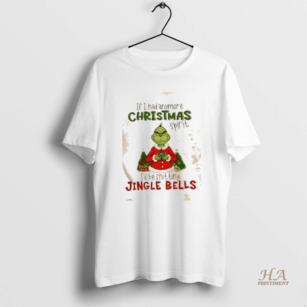 Official Grinch If I Hadanymore Christmas Spirit Id Be Shitting Jingle Bells Shirt Hoodie Sweatshirt | PurePodTees.com
