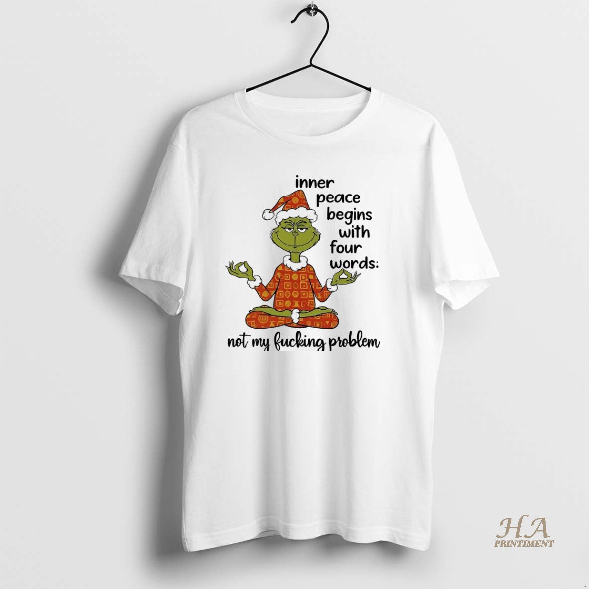 Official Grinch Inner Peace Begins With Four Words Christmas White Shirt Hoodie Sweatshirt | PurePodTees.com