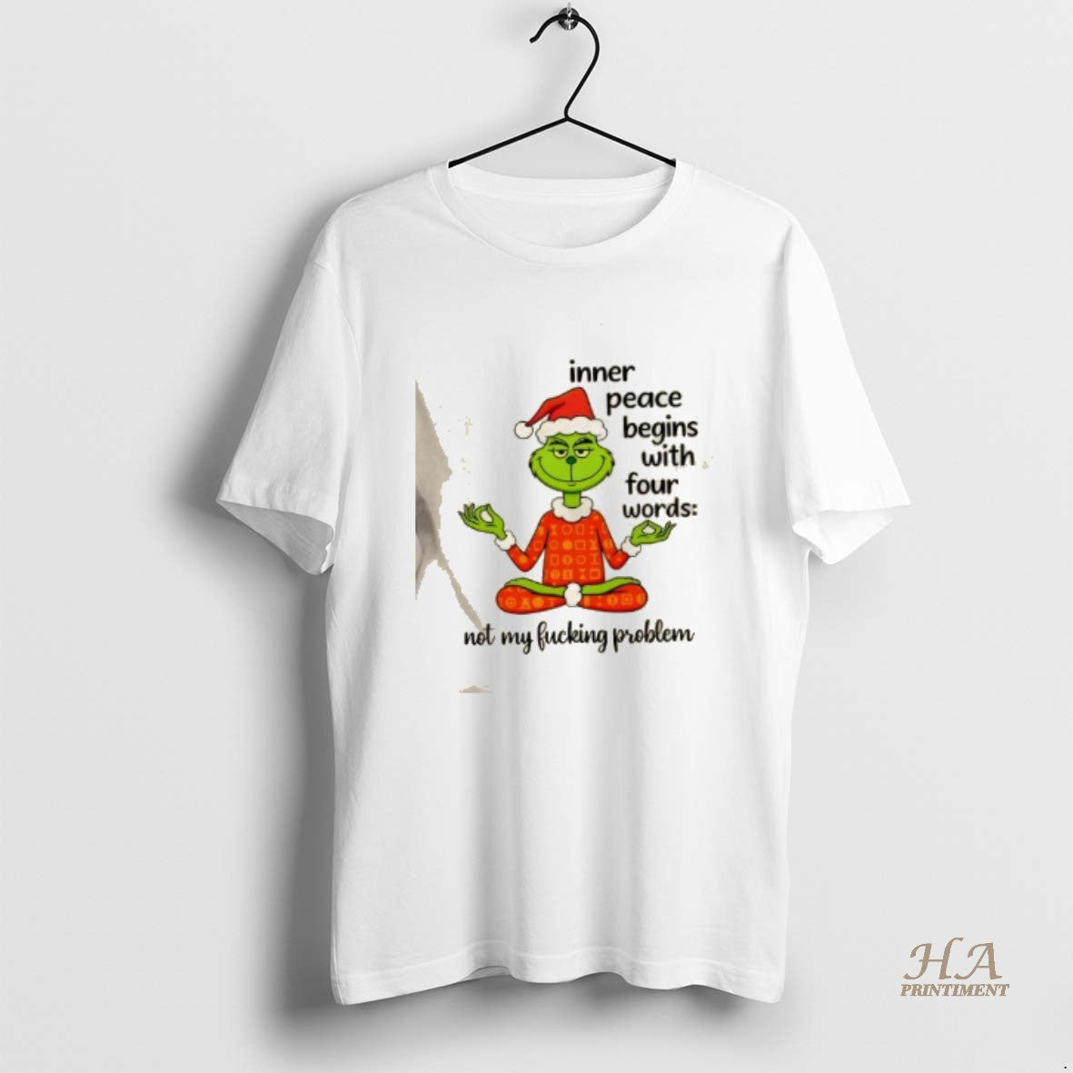 Official Grinch Inner Peace Begins With Four Words Not My Fucking Problem Christmas Shirt Hoodie Sweatshirt | PurePodTees.com
