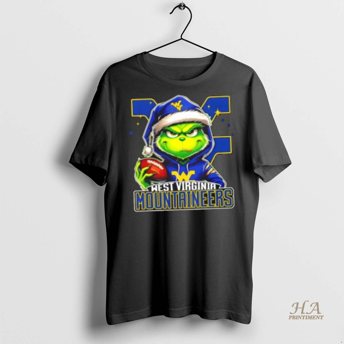 Official Grinch Is Holding A Ball And Smiling At West Virginia Mountaineers Fans Christmas Shirt Hoodie Sweatshirt