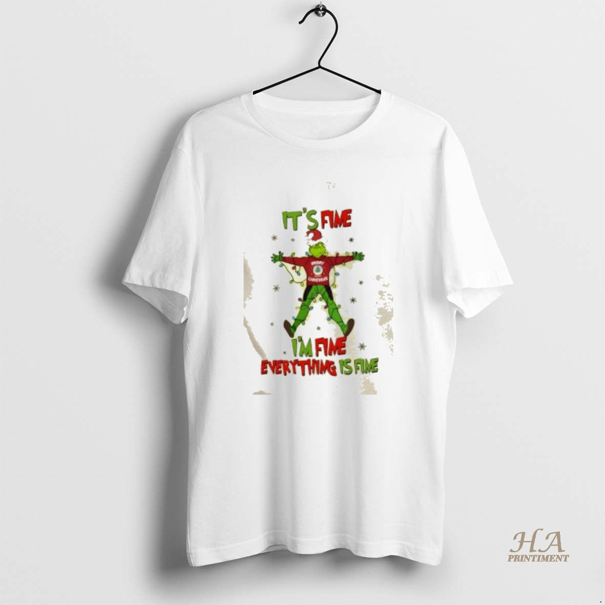 Official Grinch Merry Christmas Its Fine Im Fine Everything Is Fine Shirt Hoodie Sweatshirt | PurePodTees.com
