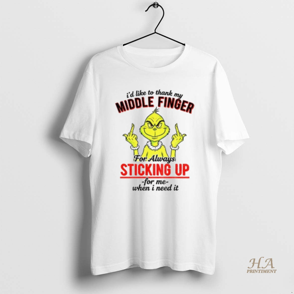 Official Grinch Middle Finger Id Like To Thank My Middle Finger For Always Sticking Up Shirt Hoodie Sweatshirt