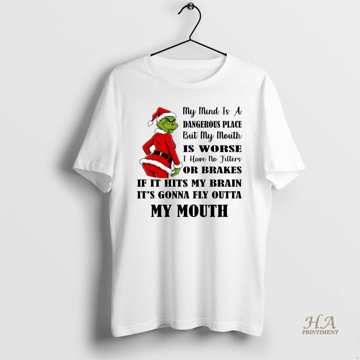 Official Grinch My Mind Is A Dangerous Place But My Mouth Its Gonna Fly Christmas Shirt Hoodie Sweatshirt | PurePodTees.com