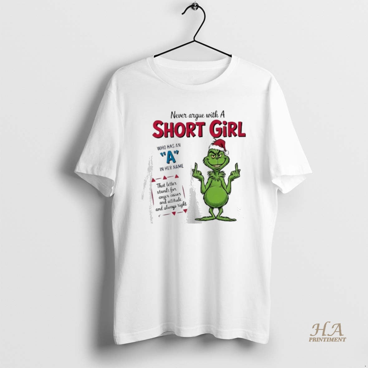 Official Grinch Never Argue With A Short Girl Christmas Shirt Hoodie Sweatshirt | PurePodTees.com