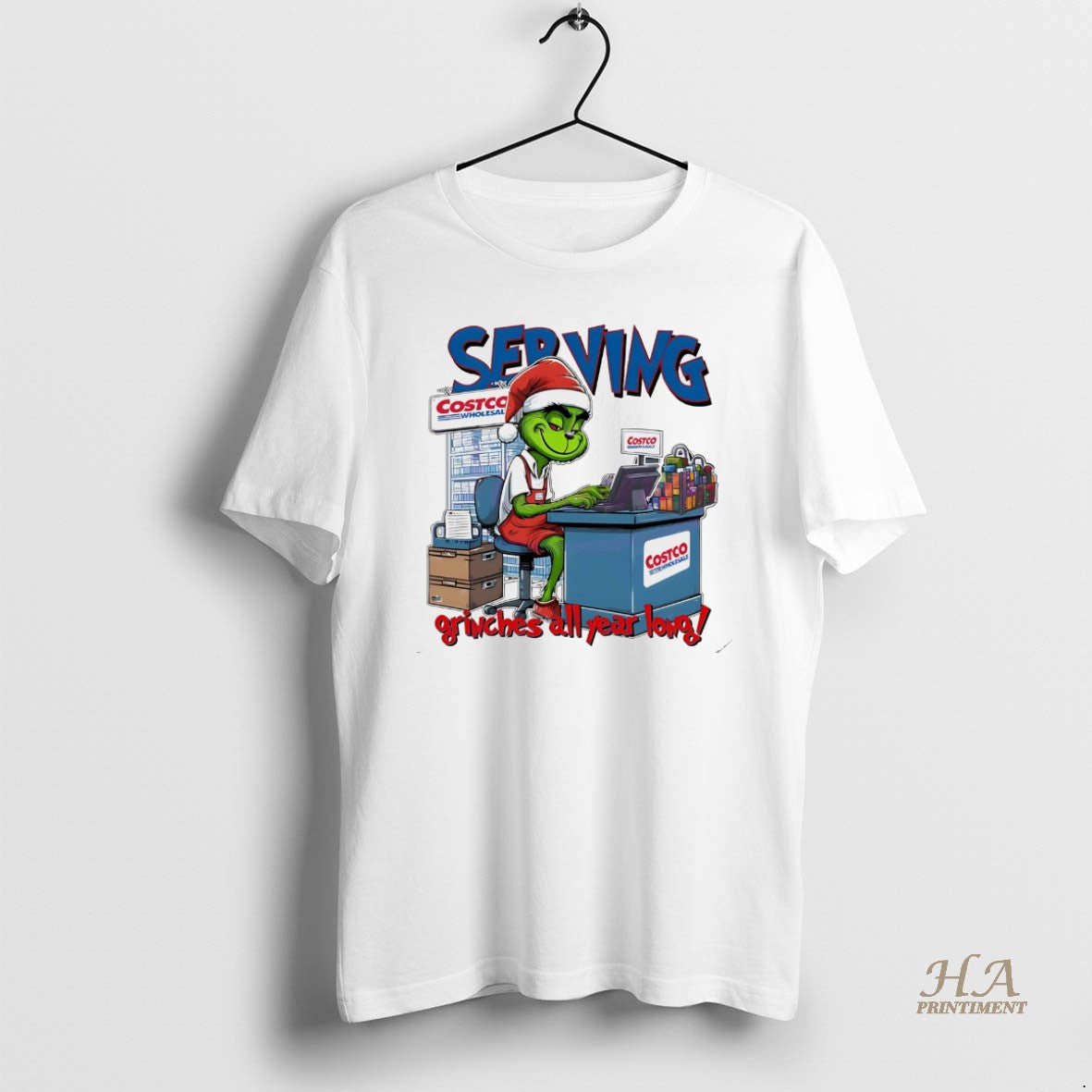 Official Grinch Serving Grinches All Year Long Christmas Funny White Shirt Hoodie Sweatshirt | PurePodTees.com