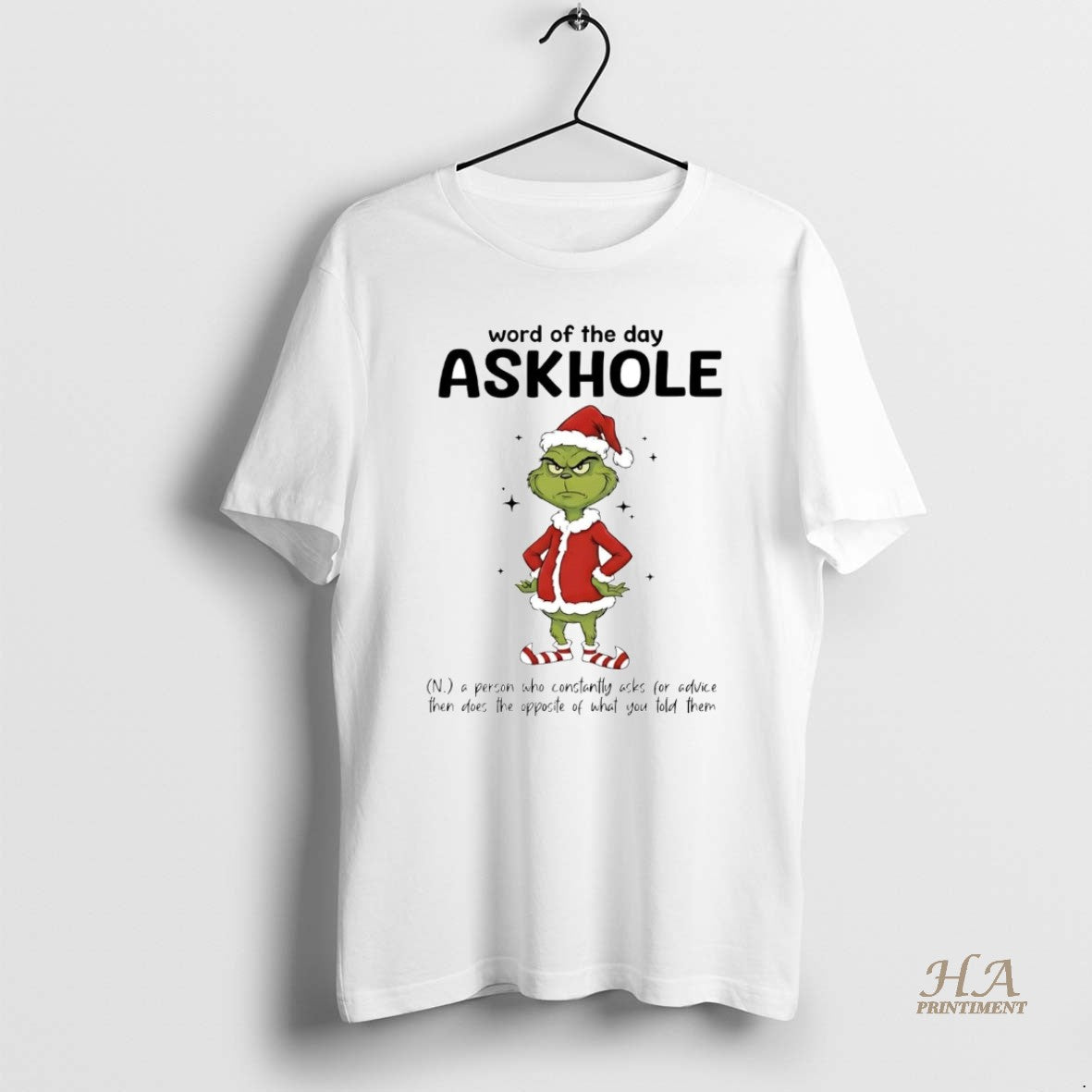 Official Grinch Word Of The Day Askhole Definition Meaning Christmas Shirt Hoodie Sweatshirt | PurePodTees.com