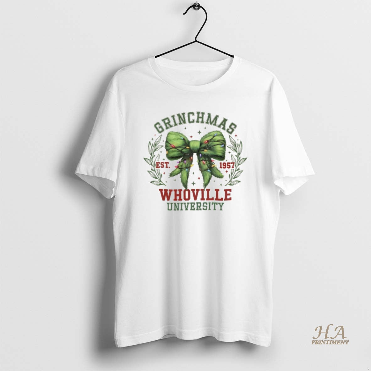 Official Grinchmas Coquette Bow Whoville University Est 1957 Shirt Hoodie Sweatshirt | PurePodTees.com