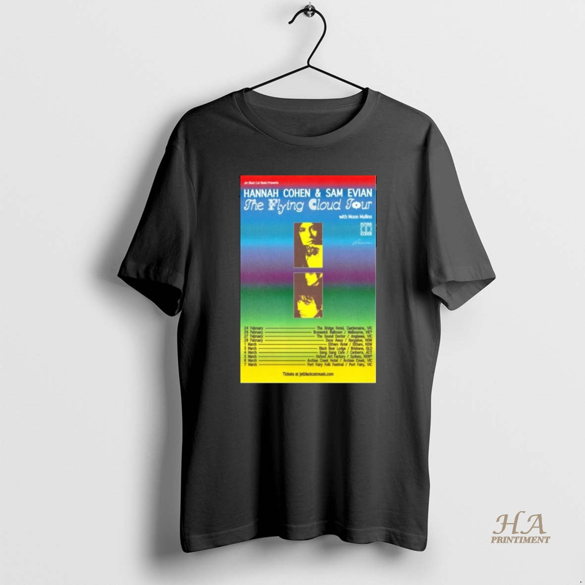 Official Hannah Cohen Sam Evian The Flying Cloud Tour 2026 Long Sleve Shirt Hoodie Sweatshirt | PurePodTees.com
