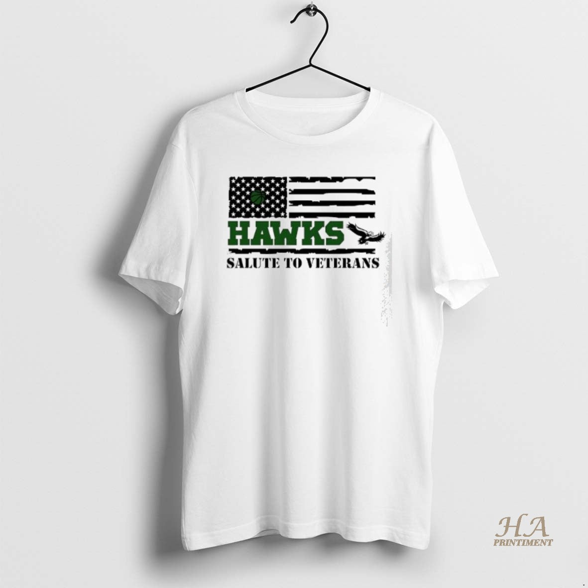 Official Hawks Salute To Veterans American Flag Retro Shirt Hoodie Sweatshirt | PurePodTees.com
