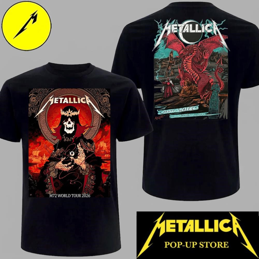 Heavy Metal Metallica Shirt Featuring Welsh Red Dragon