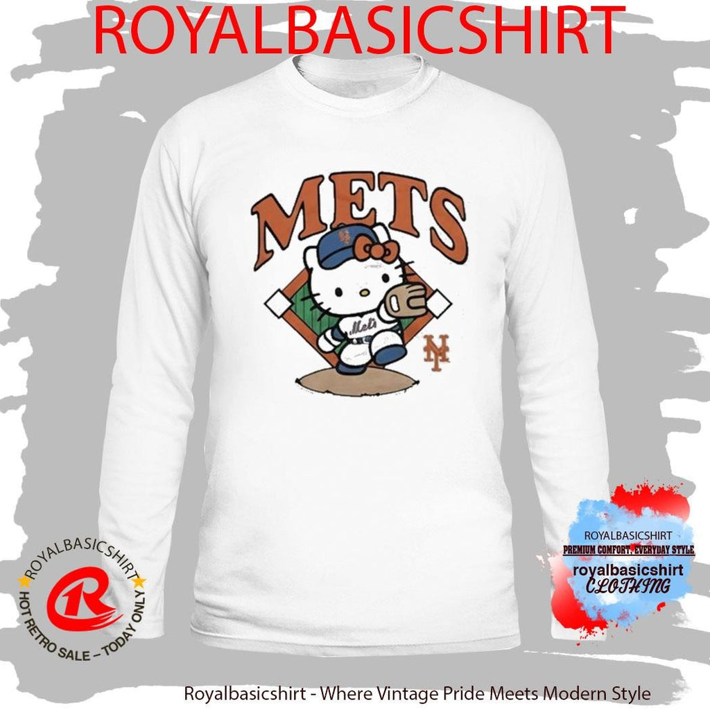Hello Kitty x New York Mets Pitch Cartoon Shirt