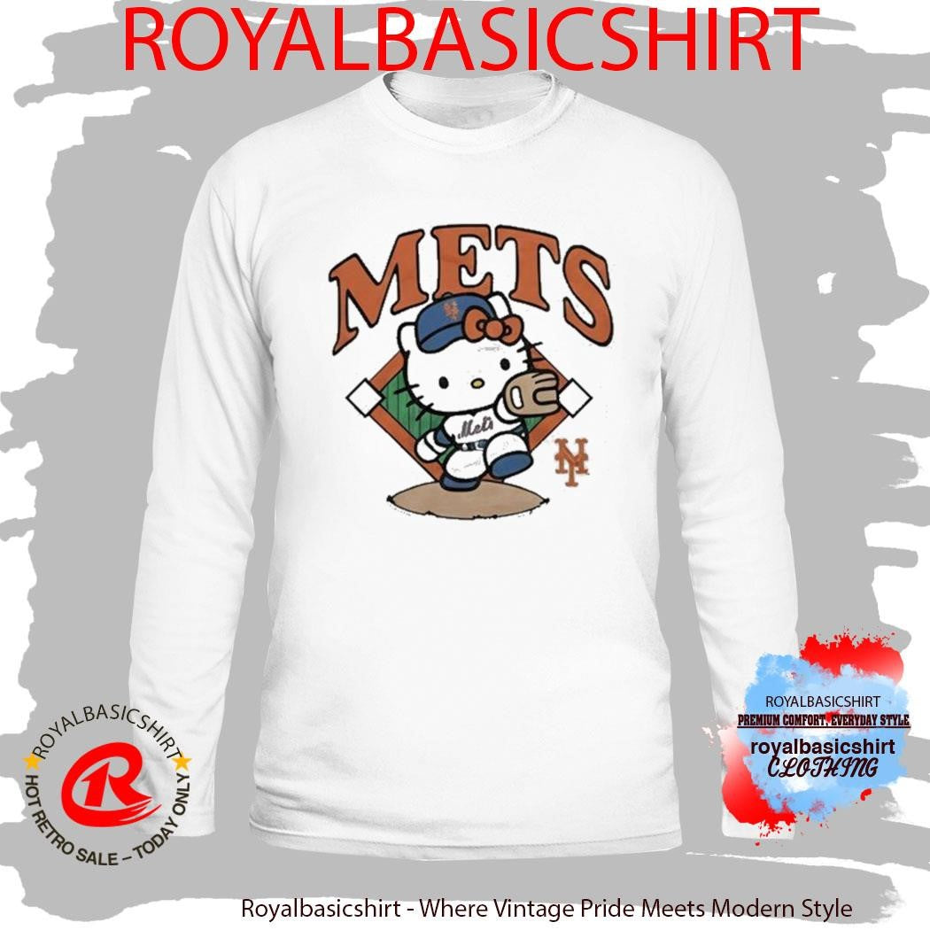 Hello Kitty x New York Mets Pitch Cartoon Shirt