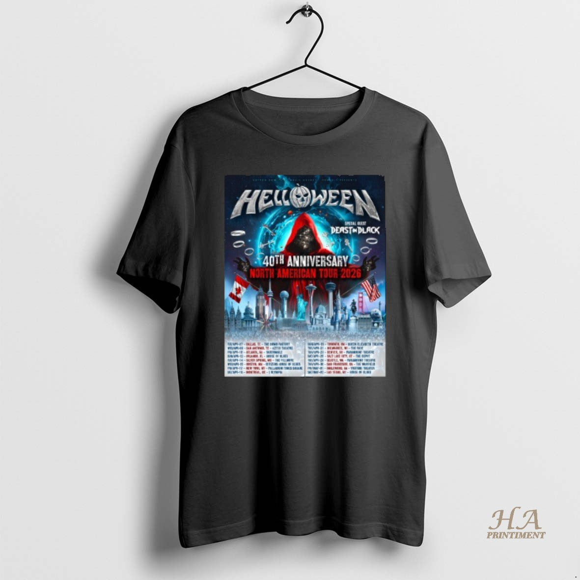 Official Helloween 40th Anniversary North American Tour 2026 Shirt Hoodie Sweatshirt | PurePodTees.com