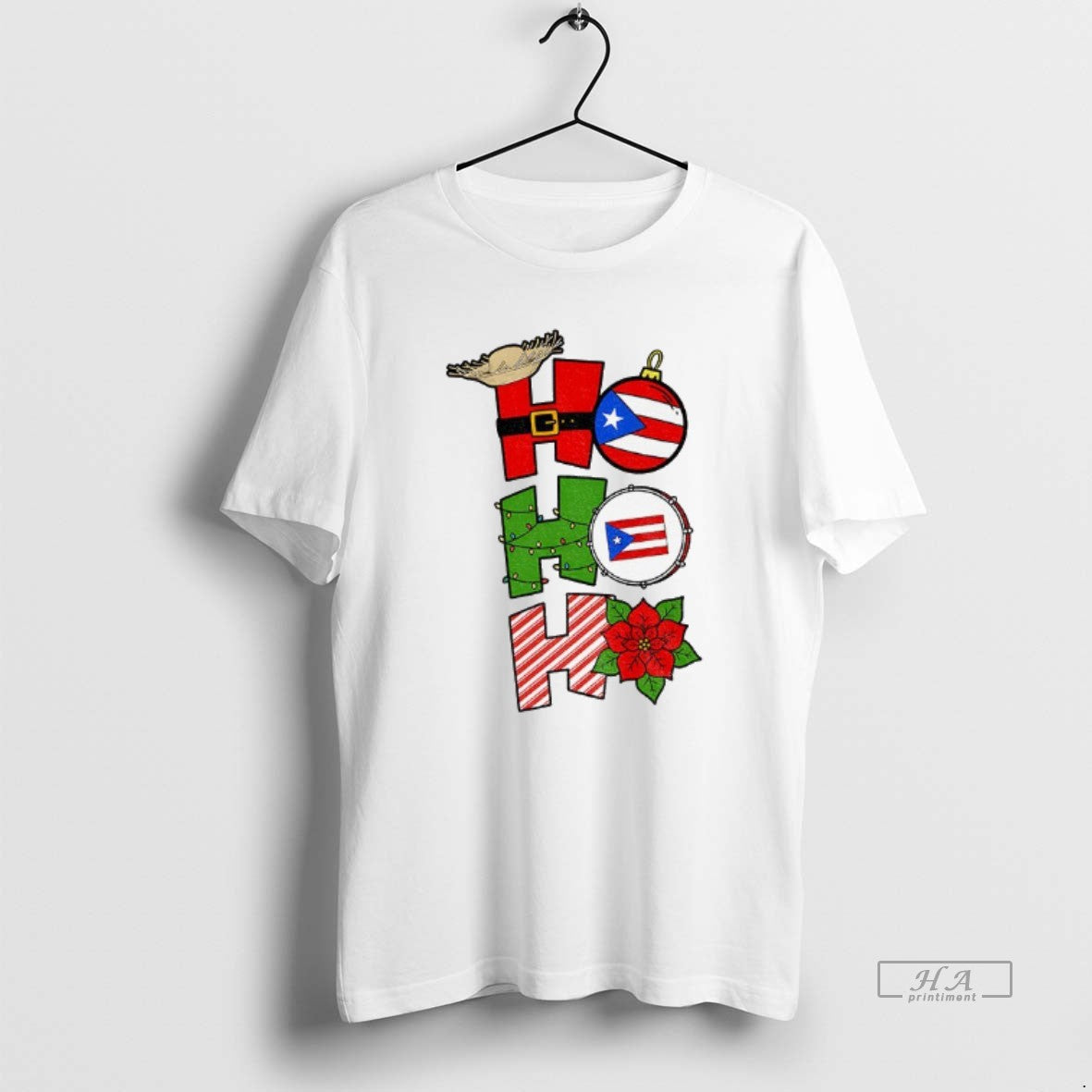 Official Ho Ho Ho Bad Bunny Navidad Boricua Puerto Rico Flag Merry Christmas Shirt Hoodie Sweatshirt | PurePodTees.com