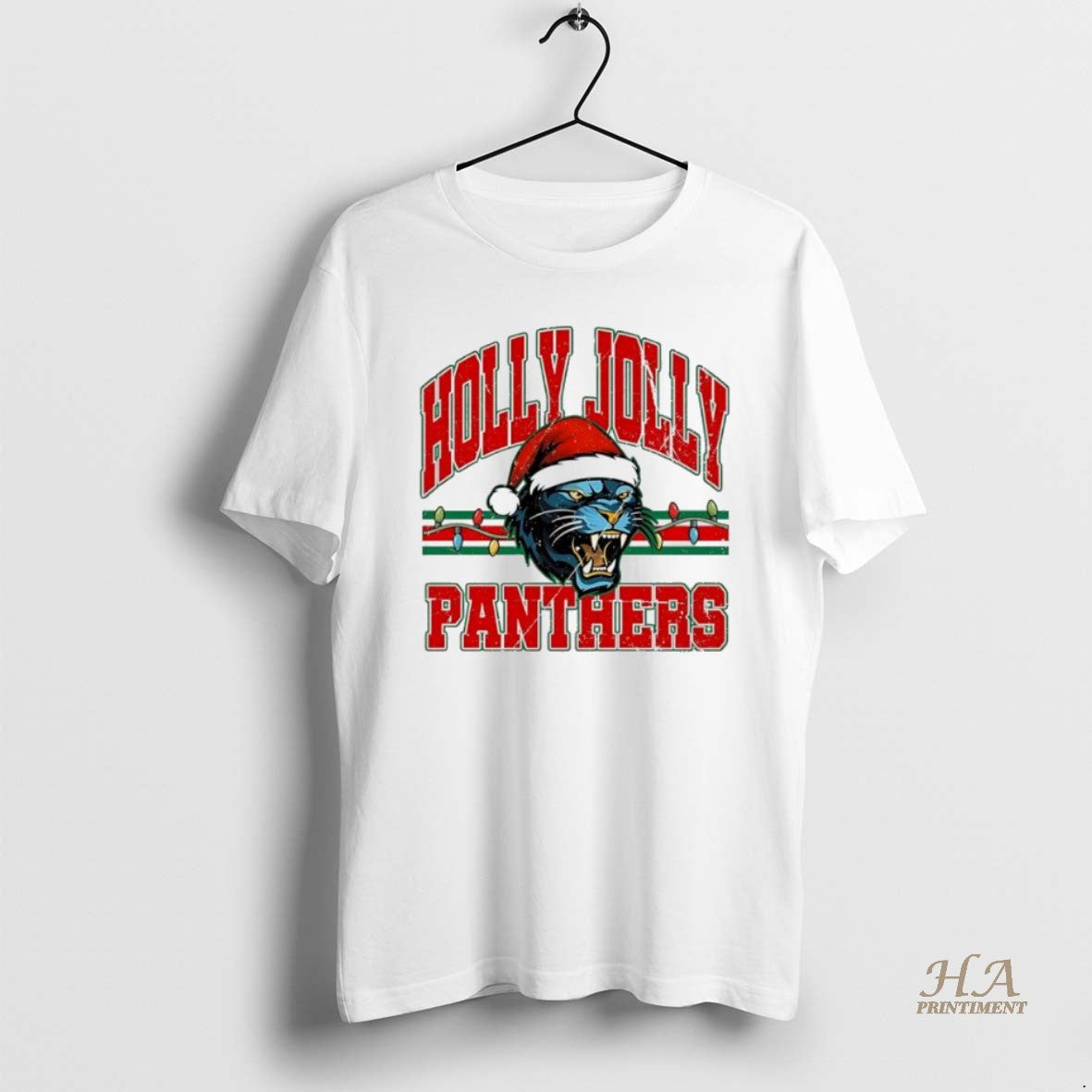 Official Holly Jolly Panthers Santa Hat Holiday Mascot Shirt Hoodie Sweatshirt | PurePodTees.com