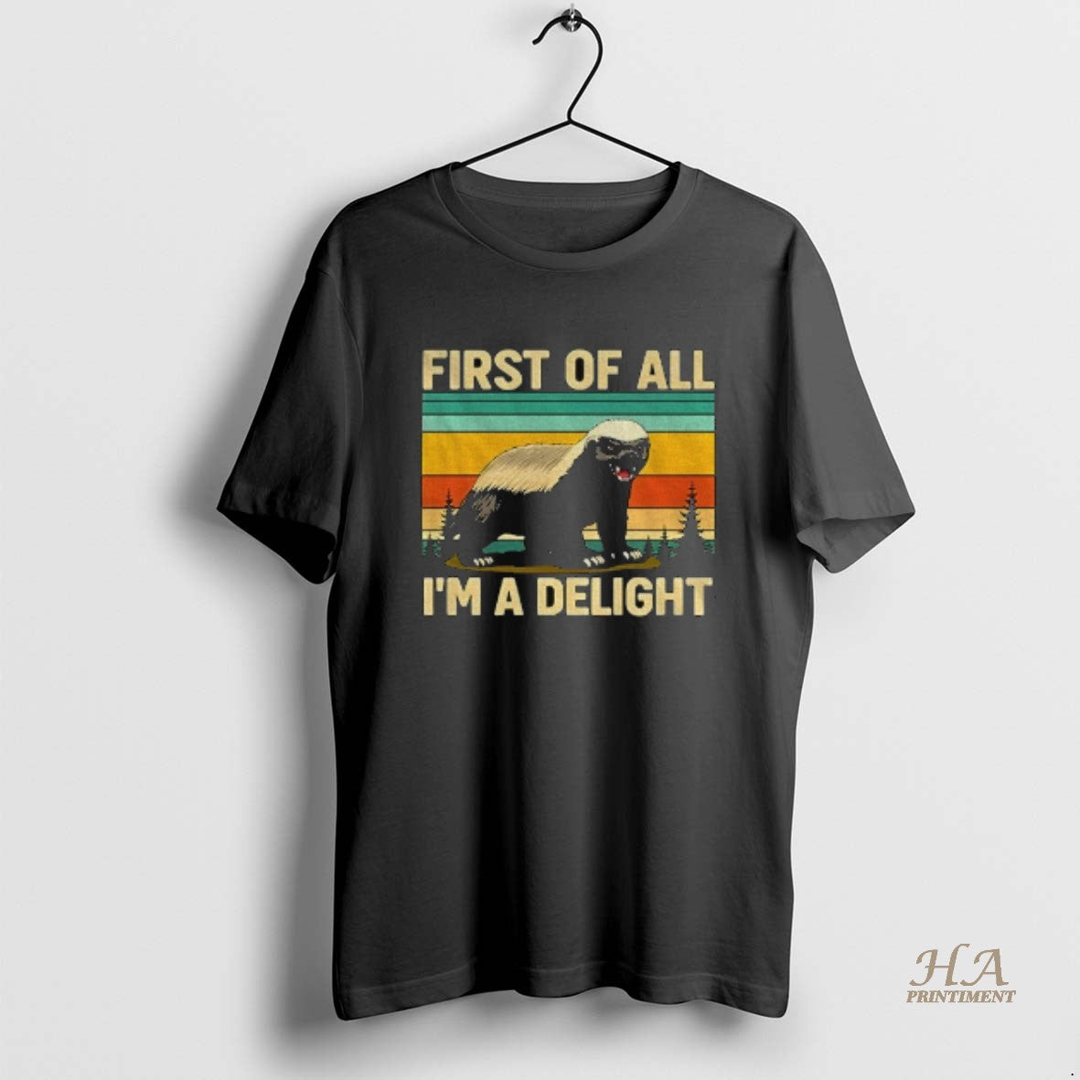 Official Honey Badger First Of All Im A Delight Vintage Shirt Hoodie Sweatshirt | PurePodTees.com