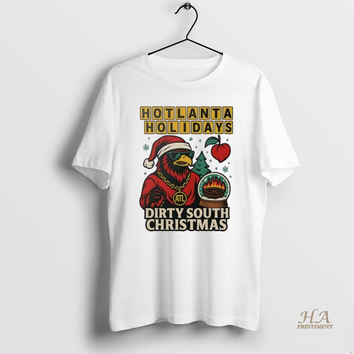 Official Hotlanta Holidays Dirty South Christmas Ornaments White Shirt Hoodie Sweatshirt | PurePodTees.com
